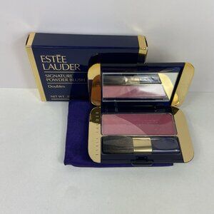 NEW Vtg Estee Lauder Signature Powder Blush Doubles Orchids-01 w/ Box & Pouch